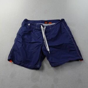 Sundek Men's 31 Navy Rainbow Stripe Board Shorts Swim Trunks Mesh Lined